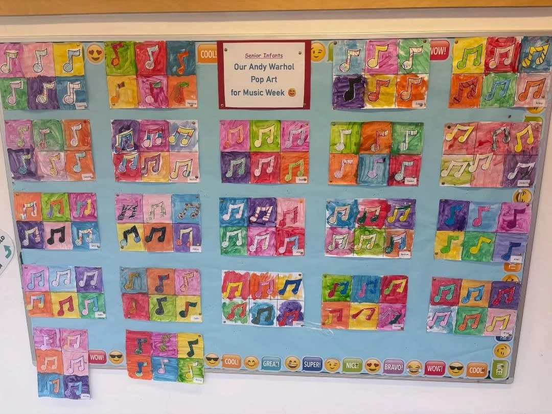 Senior Infants Pop Art inspired by Andy Warhol