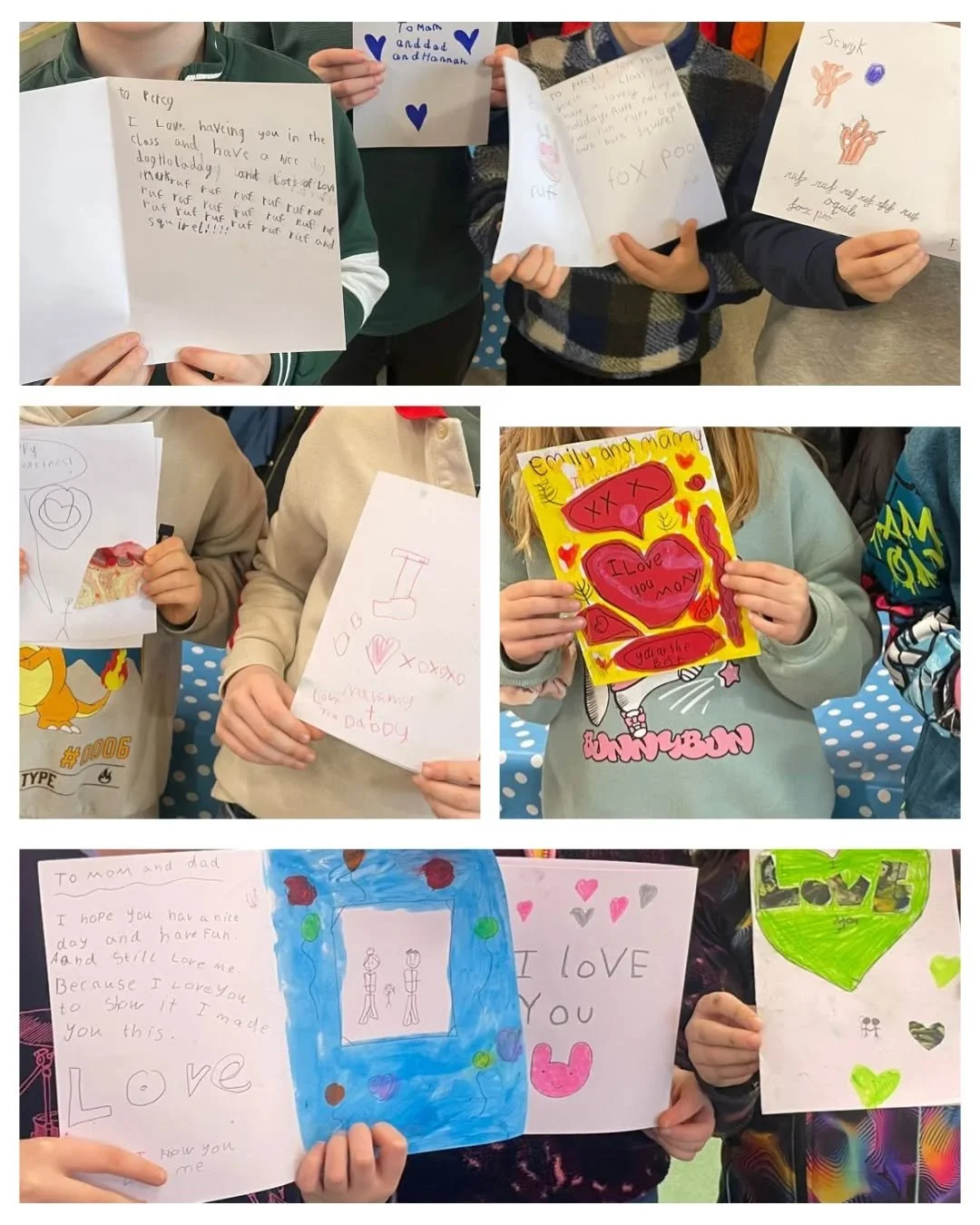 Ellie&rsquo;s class made marble oil paintings and then used these paintings to create cards to show love for Valentine&rsquo;s Day ❤️💙💜💛💚🧡