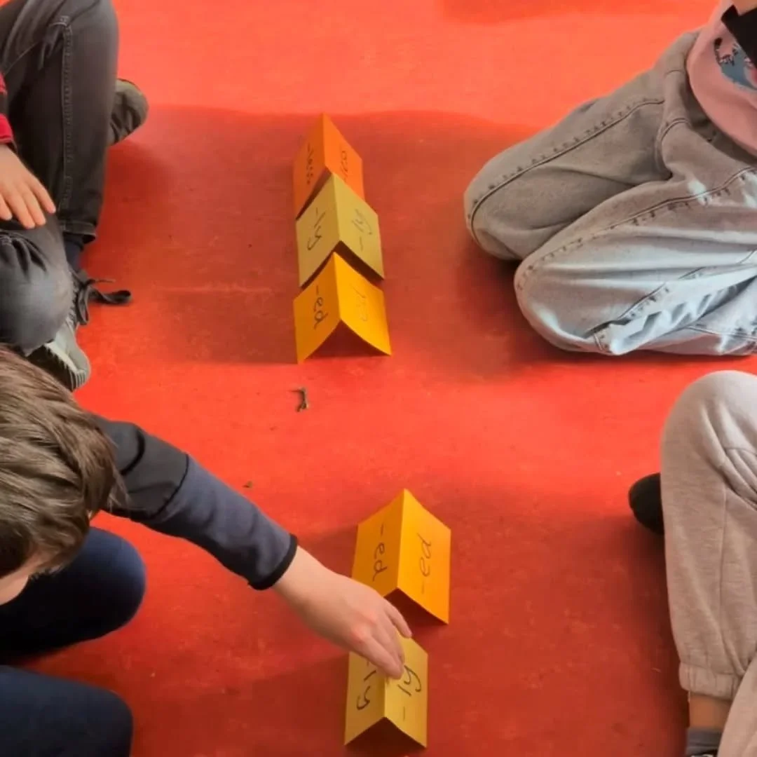 3rd class using morphology as a tool to help them chunk words! Our focus this week was on suffixes!