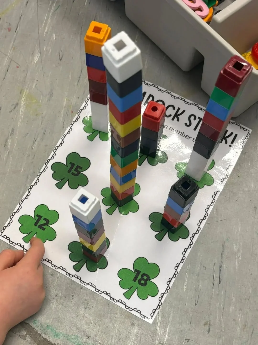 St Patrick's themed maths - Shamrock stack ☘️