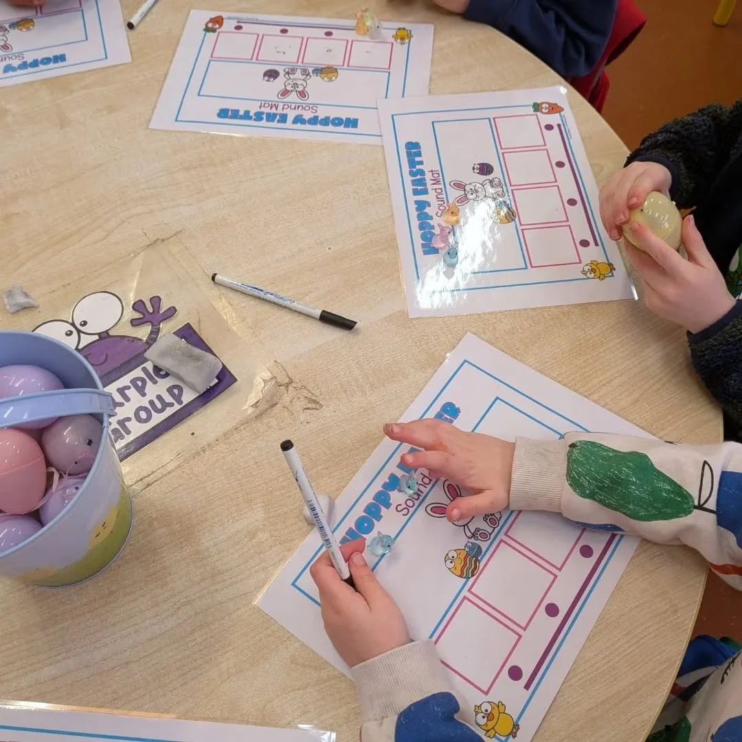 Junior infants cooked up some wonderful words - unscrambling eggs and using our Easter boards for some orthographic mapping!