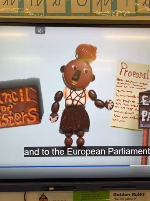 6th Class 2 are learning about the European Union 🇪🇺 Today we had a debate about chocolate 🍫 and it&rsquo;s ingredients. Each group represented a country and debated their opinions.