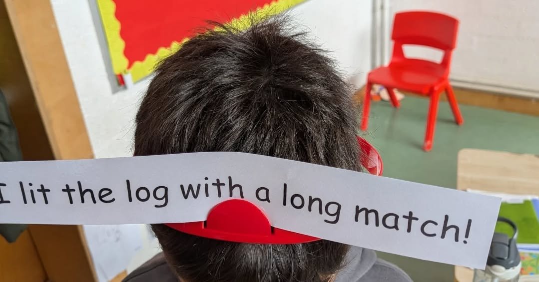 1st class were working hard today decoding and dictating sentences for each other!