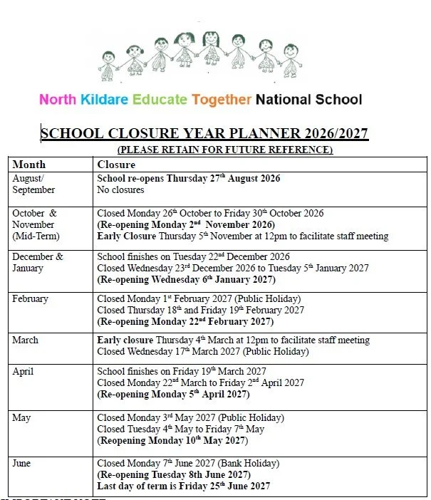 School Calendar 26 - 27