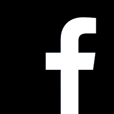 Facebook logo with a black background and a white lowercase 'f'.