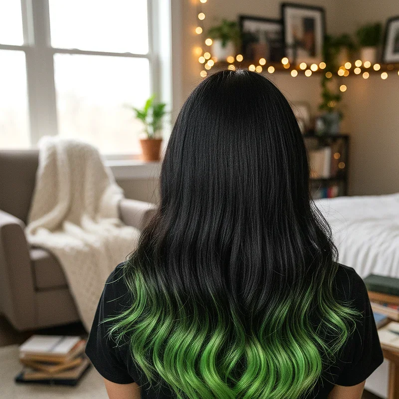 Green and Black Hair Ideas