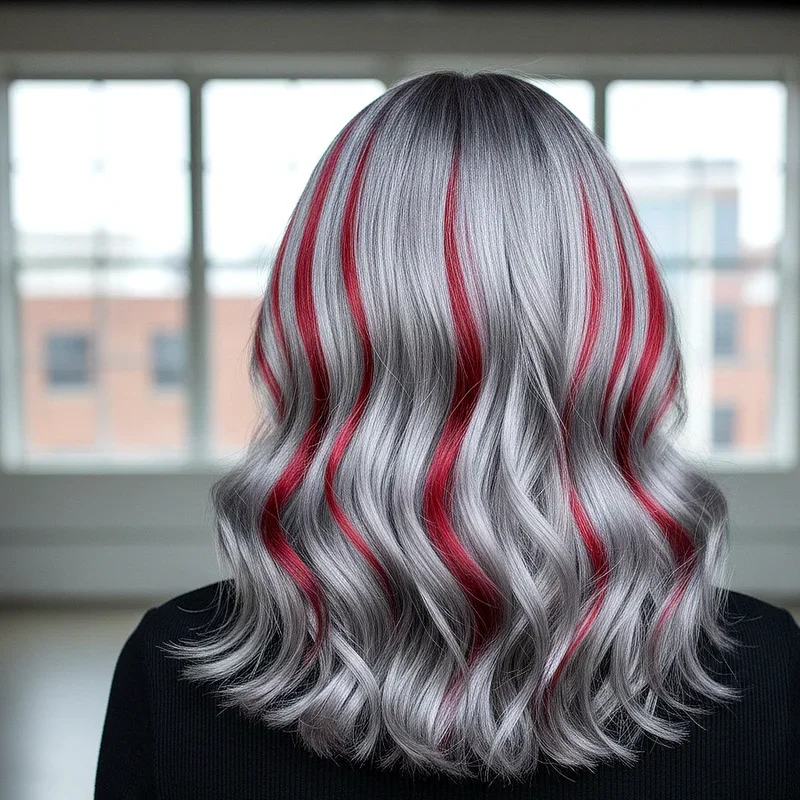 Red and Silver Hair Ideas