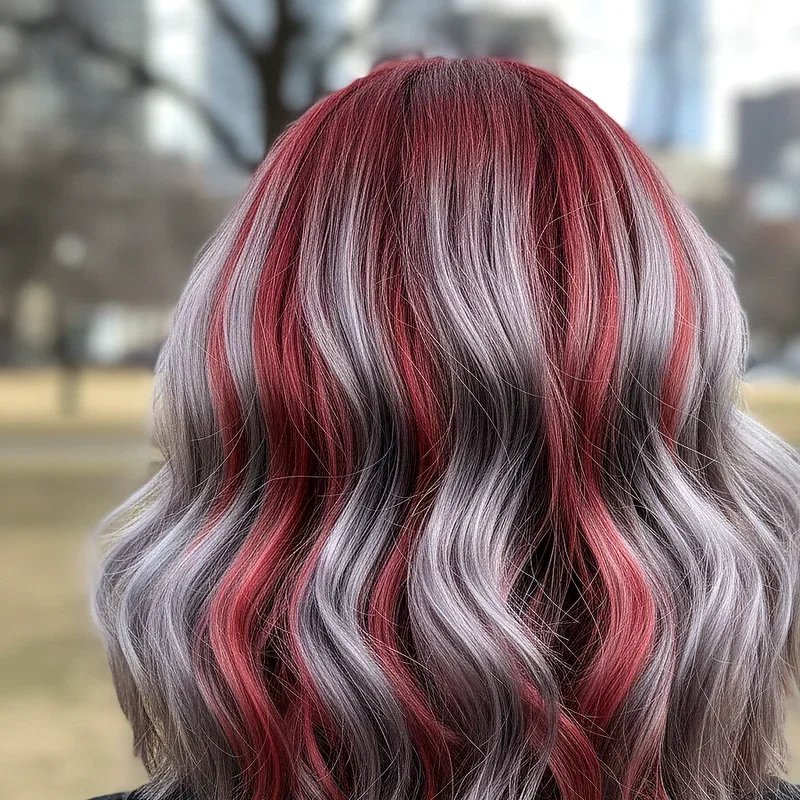 Red and Silver Hair Ideas