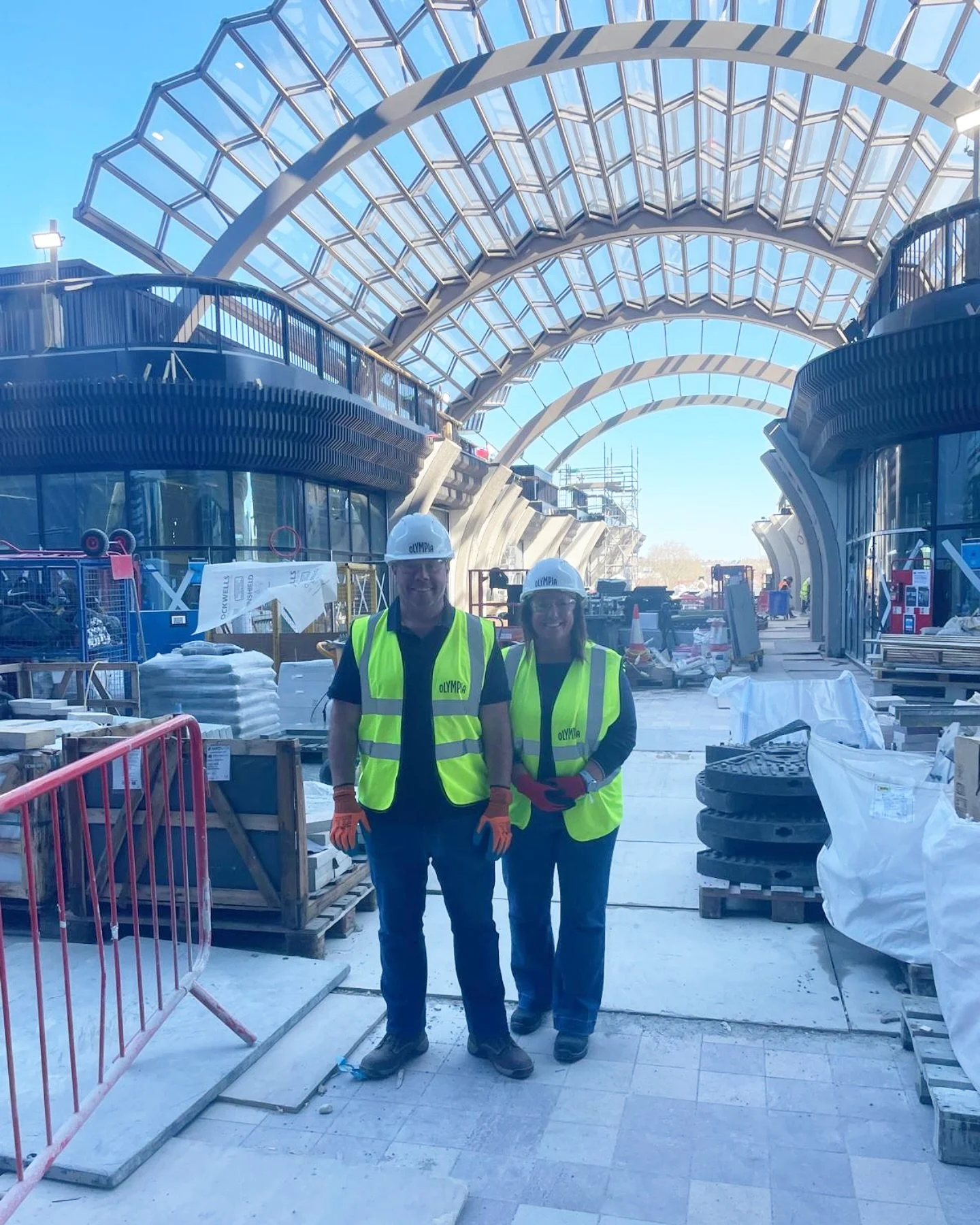 Wrapping up a week of site visits with Kirstie &amp; Phil at the incredible Olympia Events, London! Not sure hard hats are our best look, but safety first! 👷🦺🚧🧱