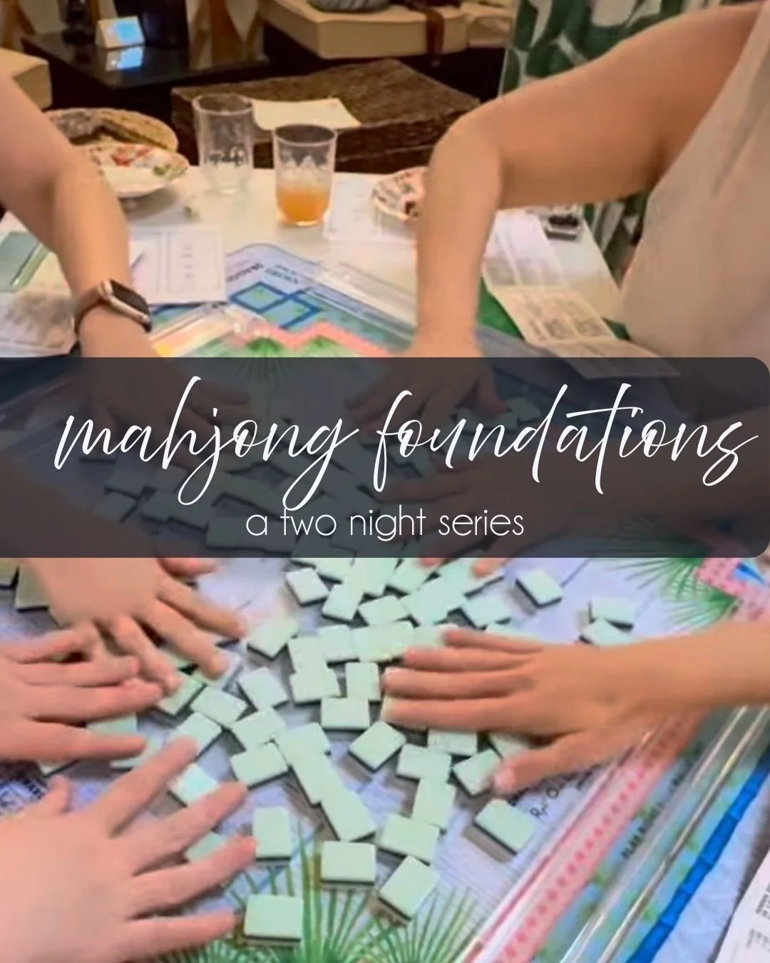 Mahjong Foundations is a two-night beginner series designed to take you from tile recognition through your first real game&mdash;step by step.

On the first night, we&rsquo;ll get comfortable with the NMJL card, build hands together, and learn how th