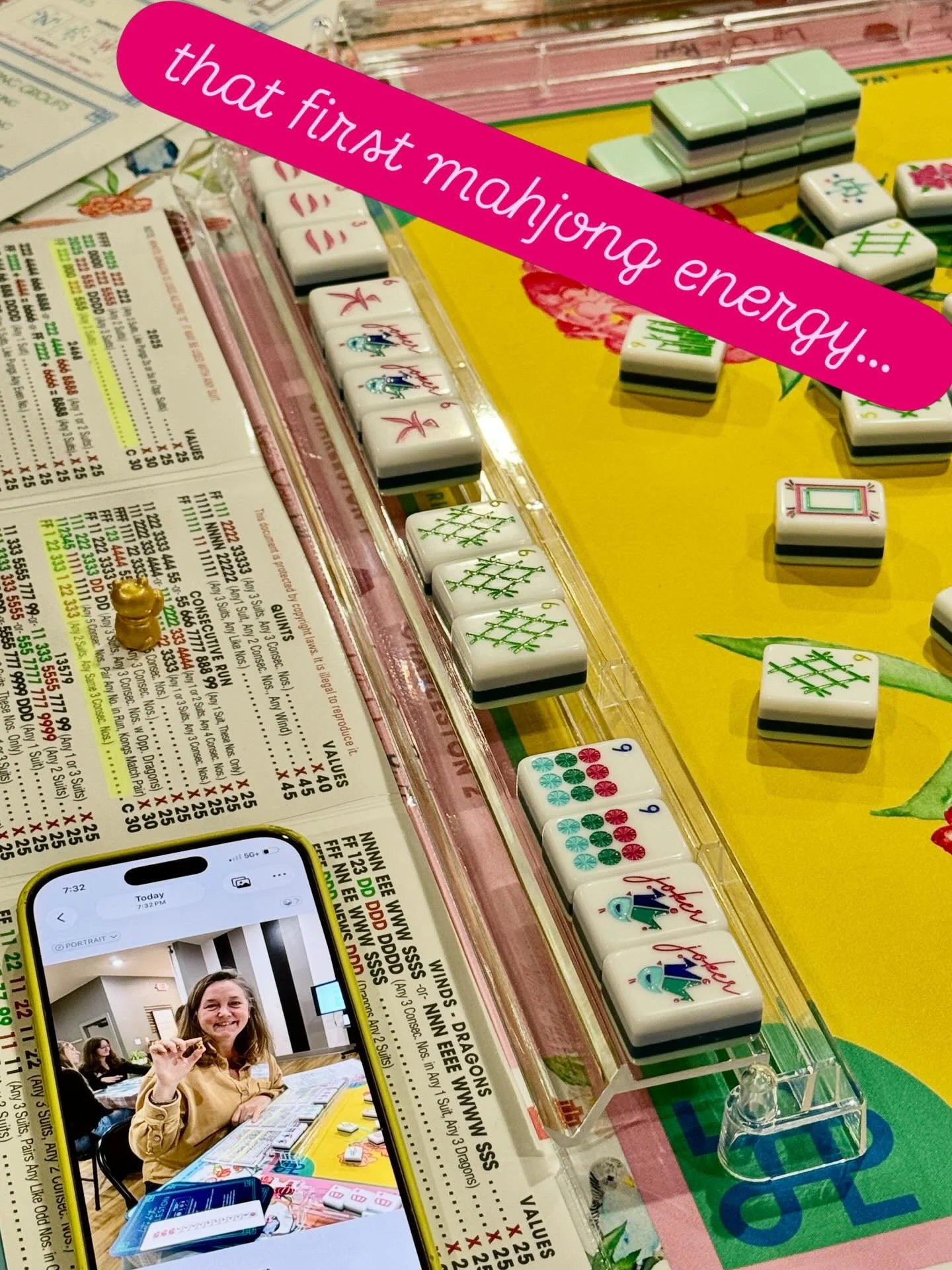 This was her first game&mdash;and her first win.

There&rsquo;s one seat available for you in Tuesday&rsquo;s foundations series at @pettawaycommons 

click link 🔗 to book and get a little of that first mahjong energy for yourself.