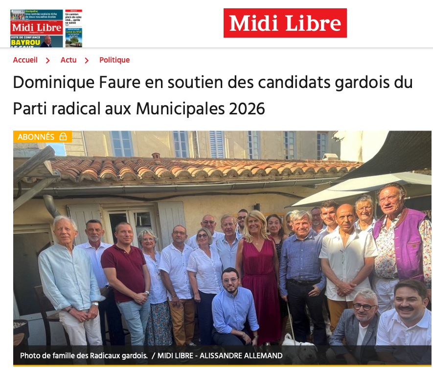 Dominique Faure en soutien des candidats gardois du Parti Radical aux Municipales 2026