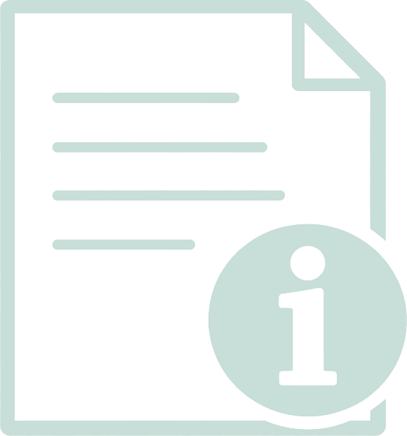 Ein Dokument mit einem Informationssymbol in der unteren rechten Ecke.