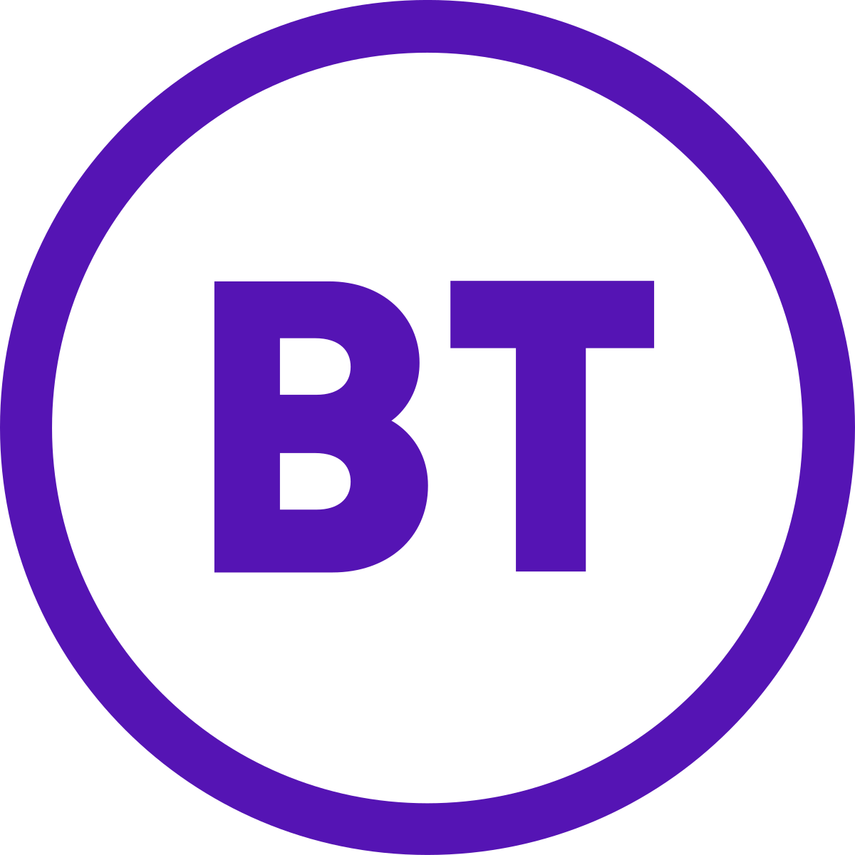Purple and black logo with the letters 'BT' inside a purple circle.