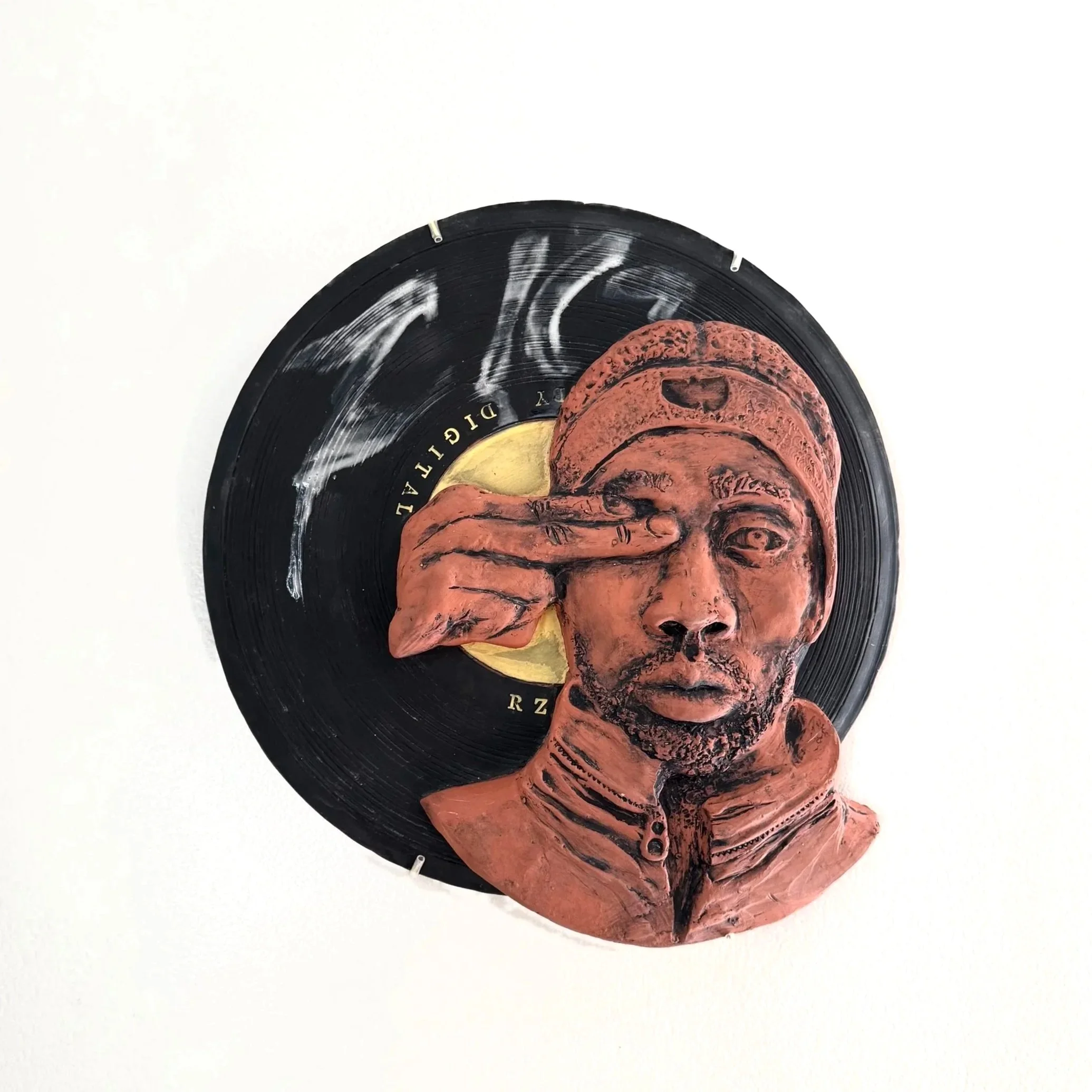  Bobby Digital Portrait , 2023, 
Ceramic & Underglaze, 
11" x 10"