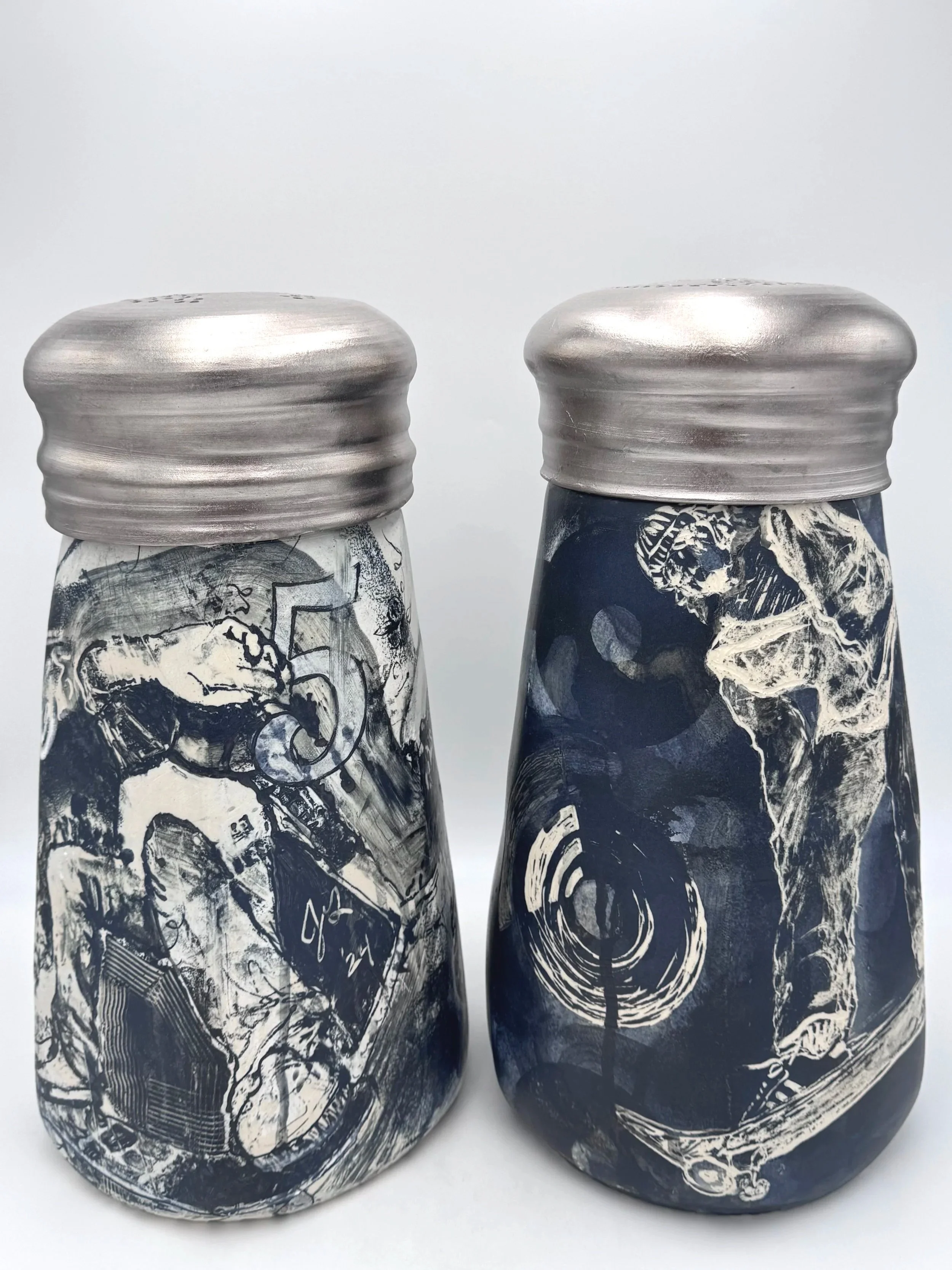  Tweaked , 2024, 
Ceramic, glaze & white gold luster, 
16" x 8.5" x 16"