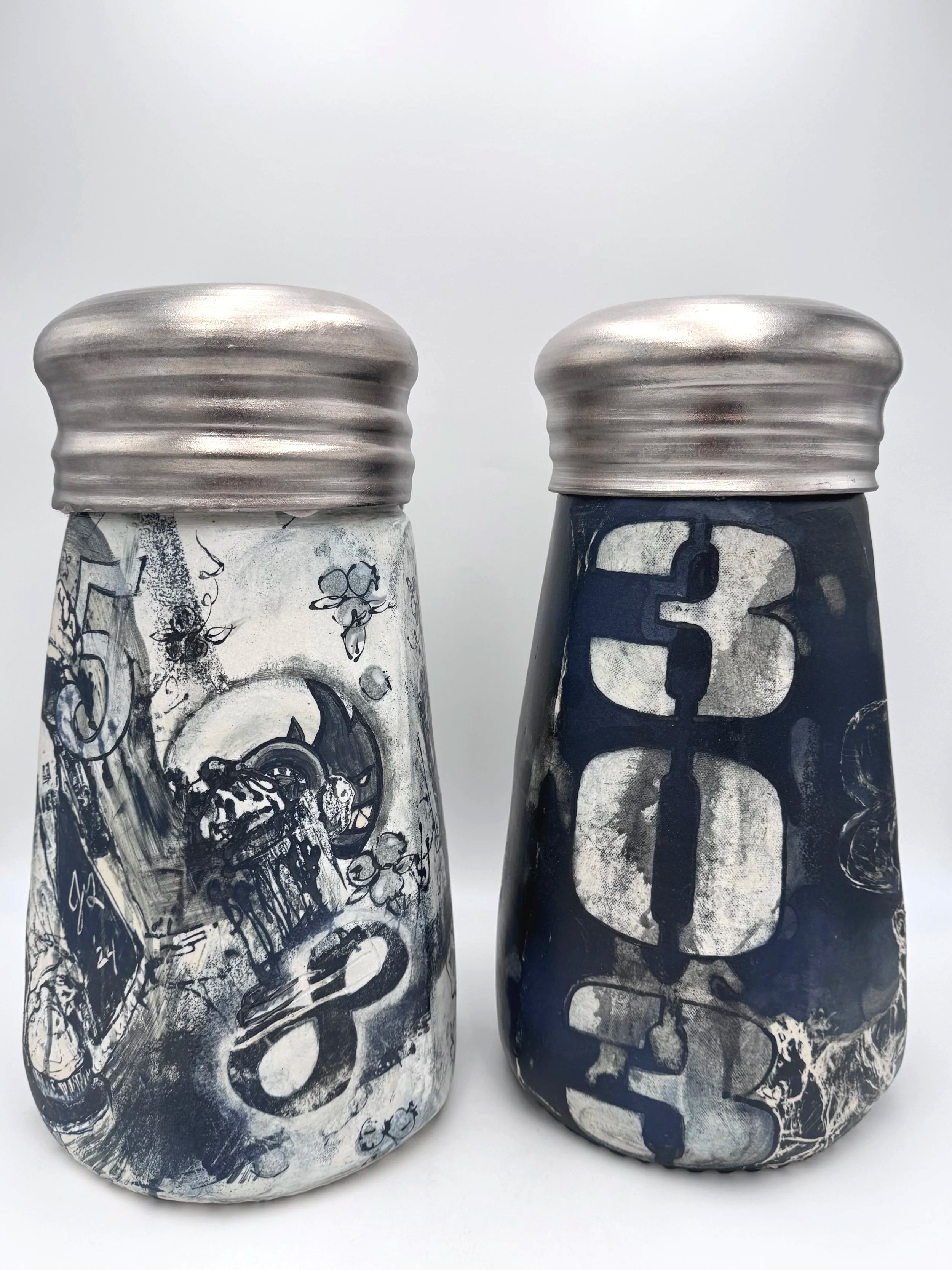  Tweaked , 2024, 
Ceramic, glaze & white gold luster, 
16" x 8.5" x 16"