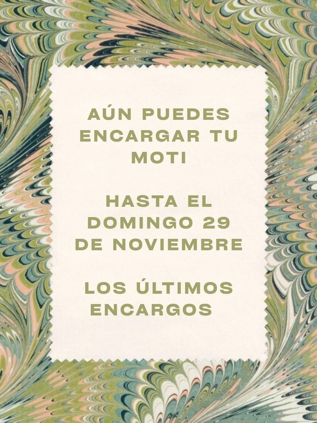 Por si te lo perdiste: Moti deja de hacer ropa.

Despu&eacute;s de siete a&ntilde;os, hemos decidido cerrar esta etapa y dejar de fabricar m&aacute;s colecciones. Necesitamos priorizar la maternidad🤍

Pero todav&iacute;a queda un poquito de tiempo.
