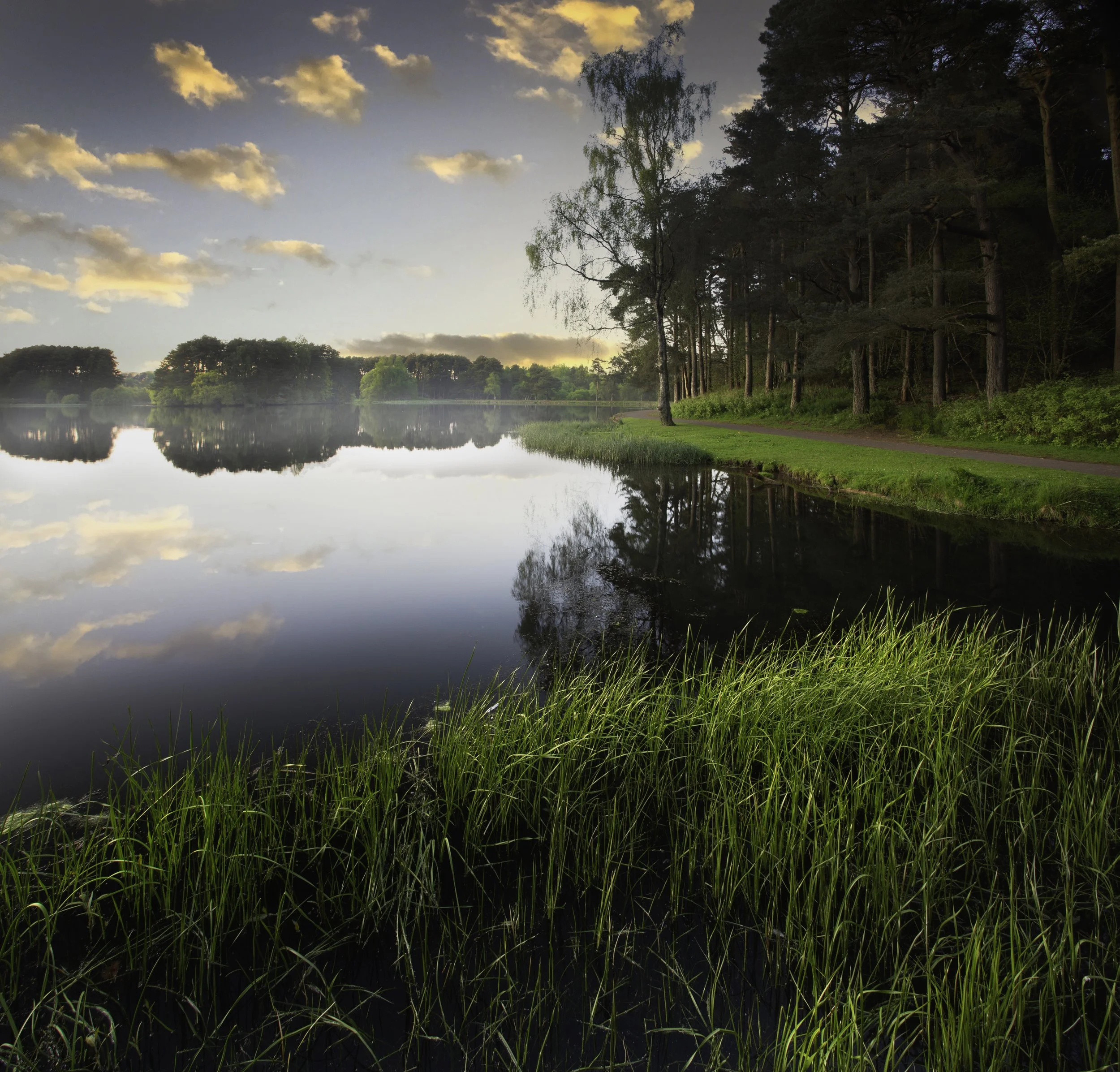 This is Lanark Loch on a still evening