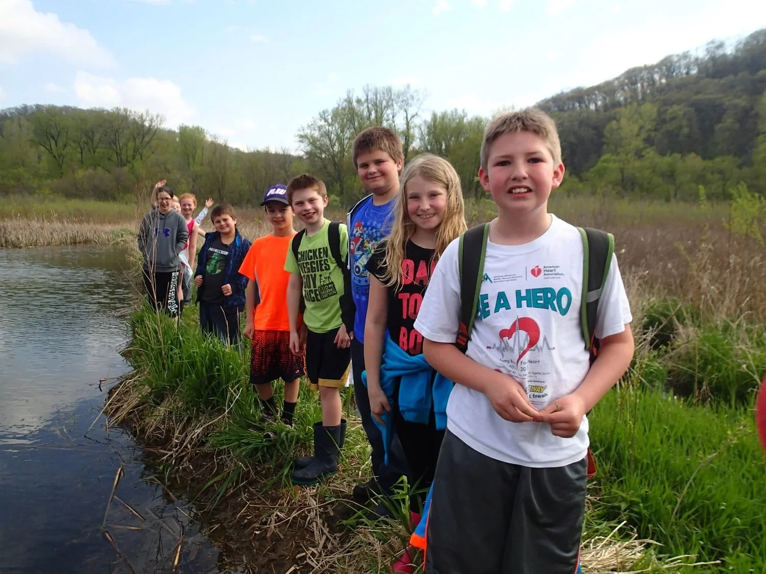 young students exploring cannon bottoms