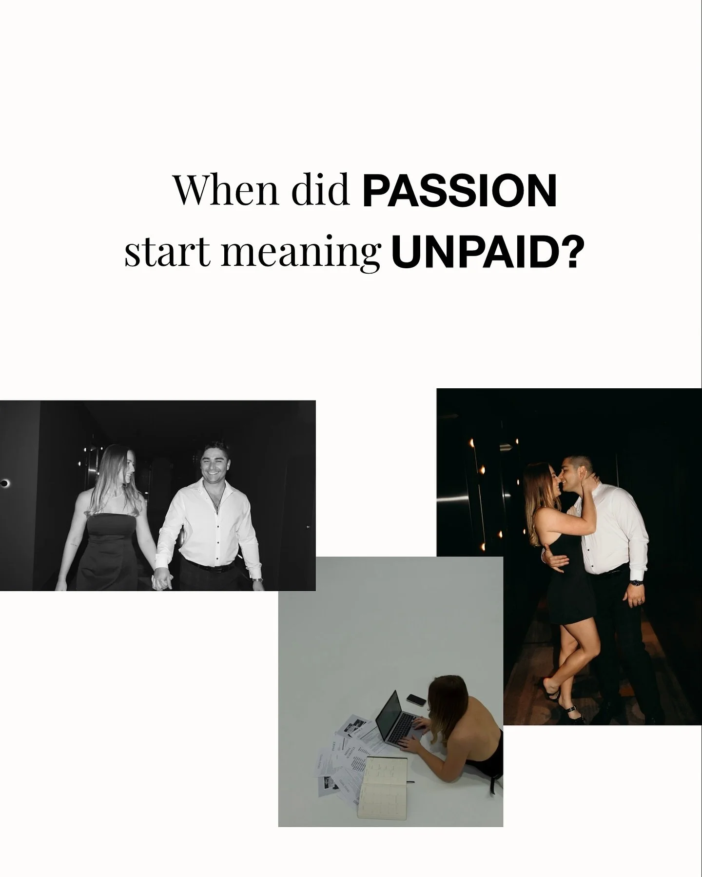 Being a creative comes with the challenge of feeling guilty for charging. 

You have internal beliefs that because you love what you do, you should just be grateful for what you can get. 

After all, it&rsquo;s okay to be paid less when you love what