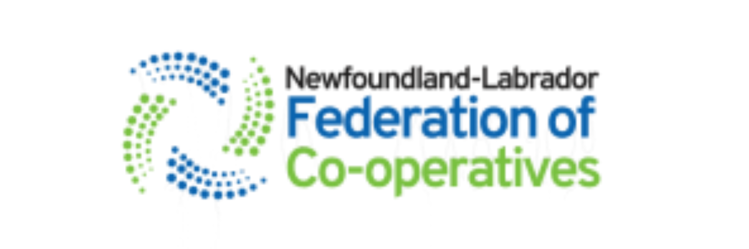 Logo for the New England Lab of the Federation of Co-operative Housing, featuring a stylized globe made of green and blue circular dots.