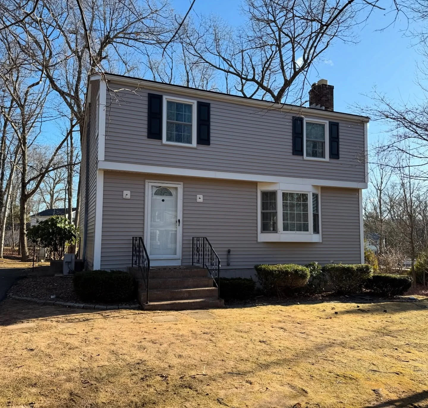 Out with the old &amp; in with the new! From blue to a timeless tan ✨ Swipe to see the transformation unfold &mdash; before, during, and the fresh new look after! 

The house originally had old wood shakes that were falling off, rotted window sills a