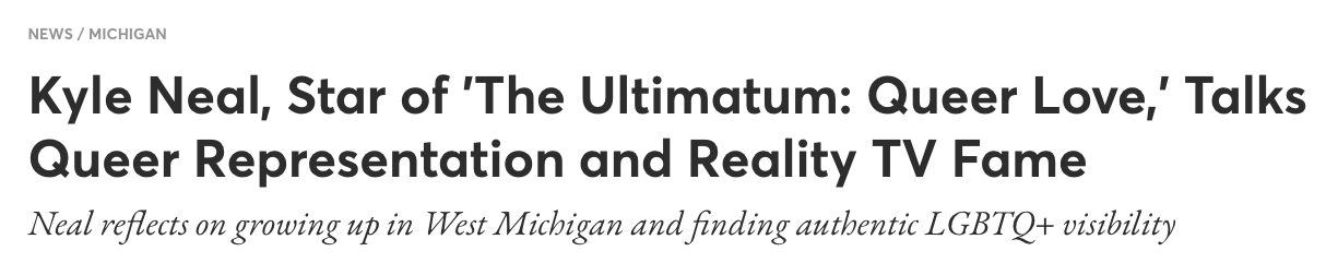 an interview with an Ultimatum Queer Love contestant for Pride Source