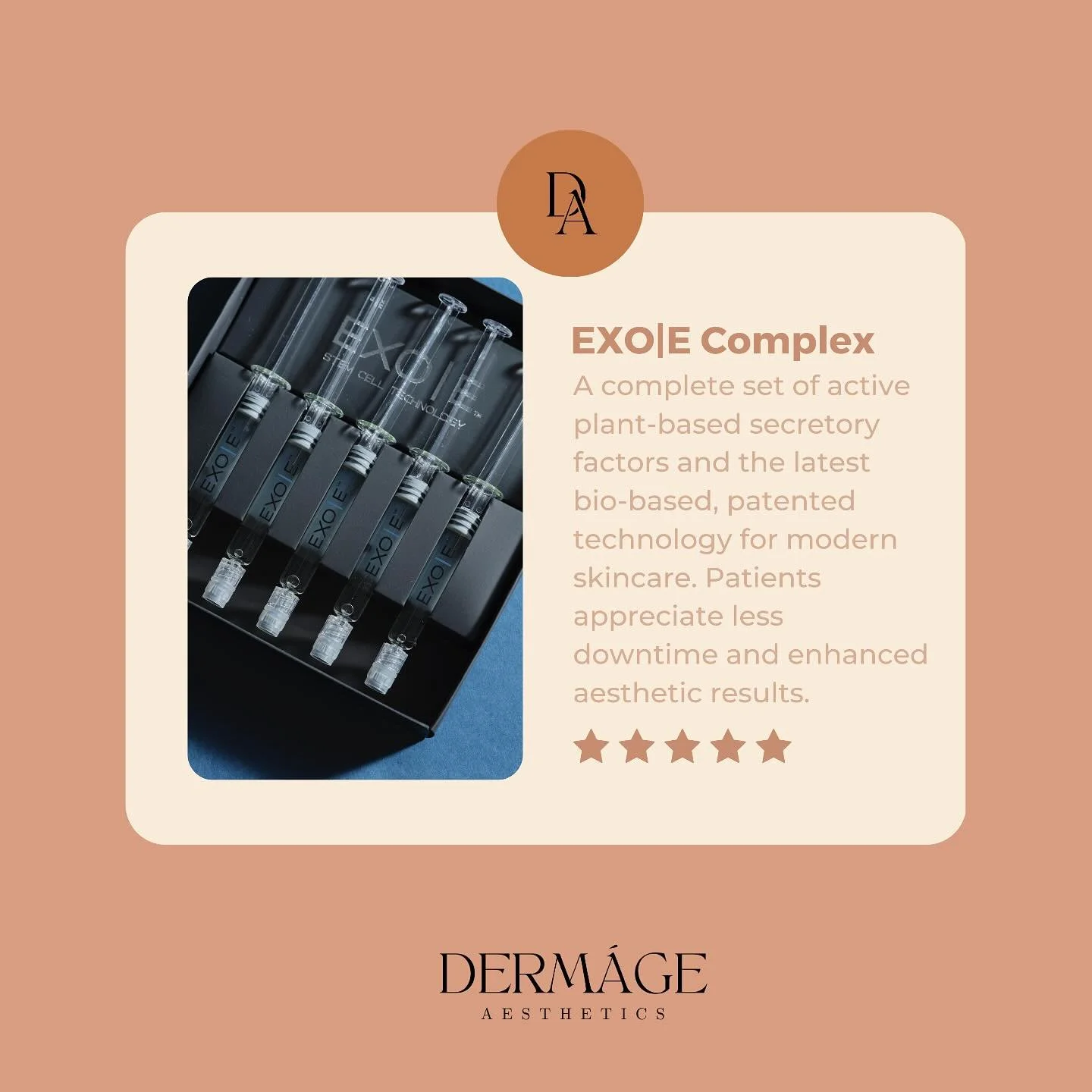 Discover the game-changing power of EXO|E Exosomes at Derm&aacute;ge Aesthetics! By integrating these innovative, plant-based serums into our laser and microneedling treatments, we deliver remarkable results with minimal downtime. So, what can EXO|E 