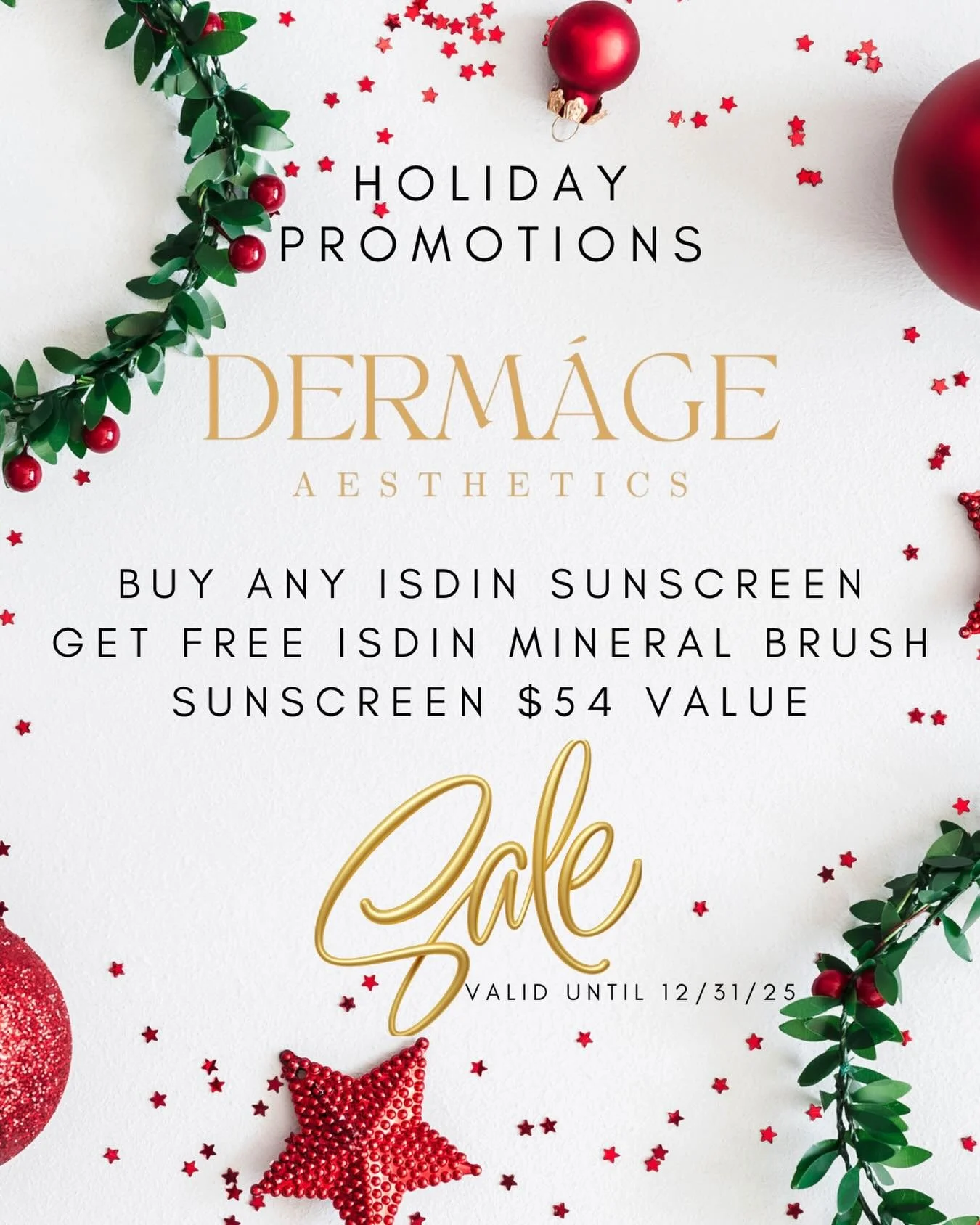 ✨ An Elevated Holiday Indulgence ✨

Luxury is in the details &mdash; and so is exceptional skin protection. This season, Derm&aacute;ge Aesthetics invites you to experience the gold standard of sun care with ISDIN, where advanced science meets effort