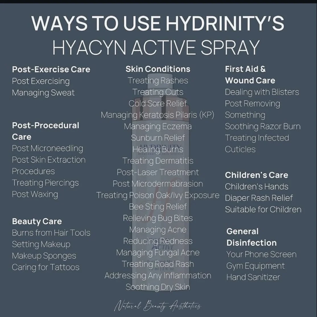 ✨ Why we exclusively offer HYACYN&reg; Active Spray at Derm&aacute;ge Aesthetics ✨

At Derm&aacute;ge Aesthetics, every product we carry has to meet one non-negotiable standard: it must actively support skin healing, safety, and long-term results&mda