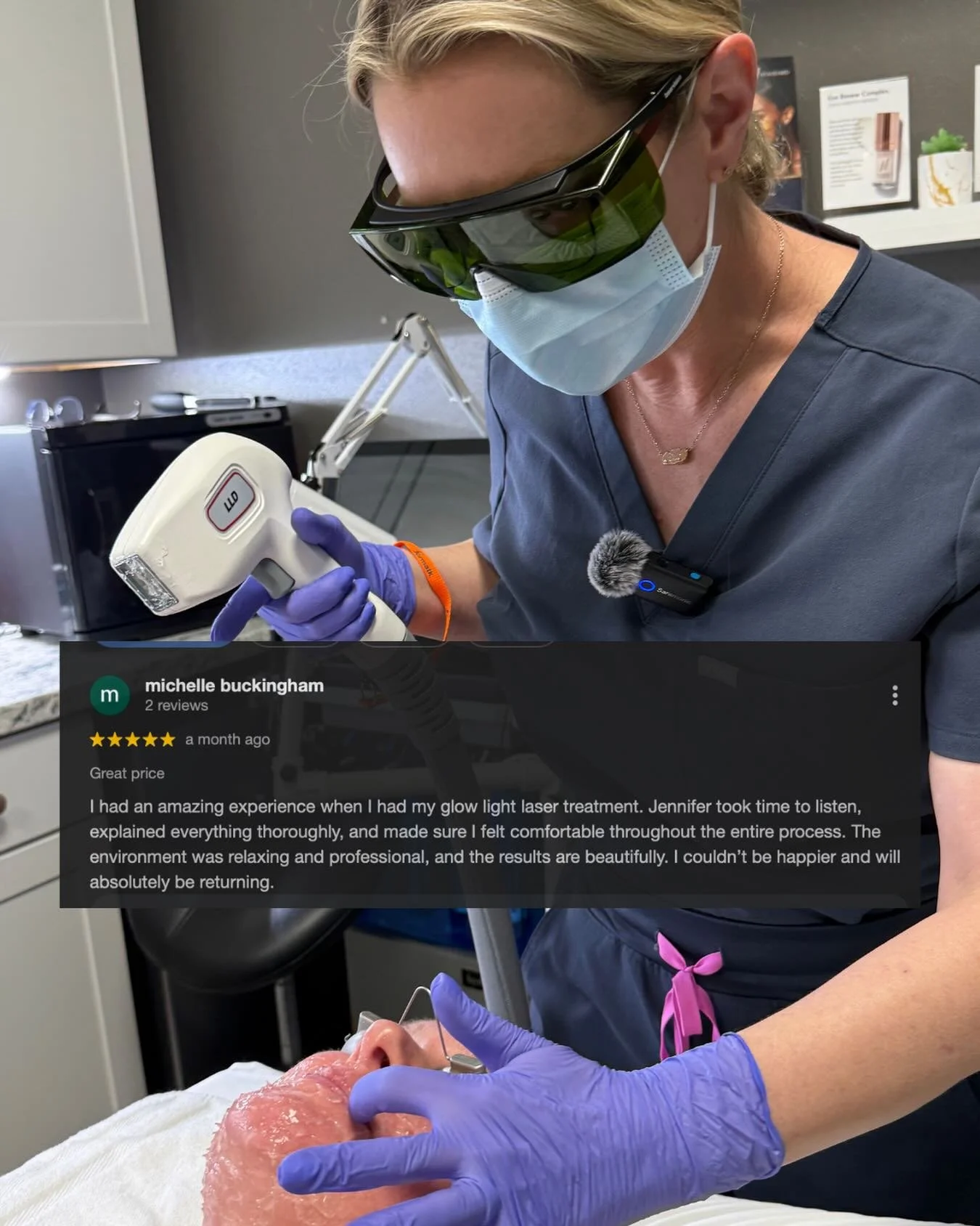 ✨ Client Love Spotlight ✨

Nothing means more to us than hearing how our clients feel seen, heard, and cared for every step of the way. 💫

Michelle recently shared her experience after her Glow Light Laser treatment with Jennifer, and we couldn&rsqu