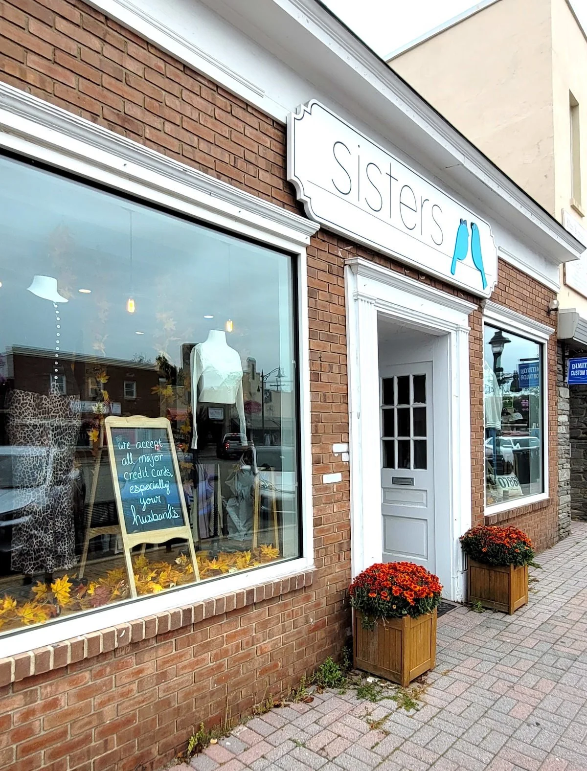 Sisters Boutique storefront in downtown Denville, NJ