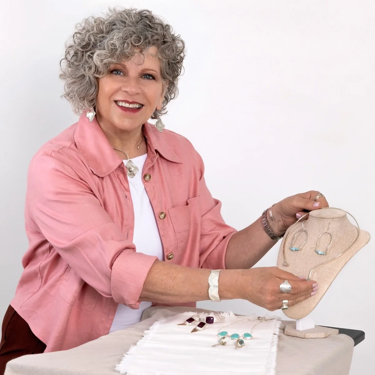 Kathleen Little, a Bergen County metalsmith who creates handcrafted sterling silver and gemstone jewelry