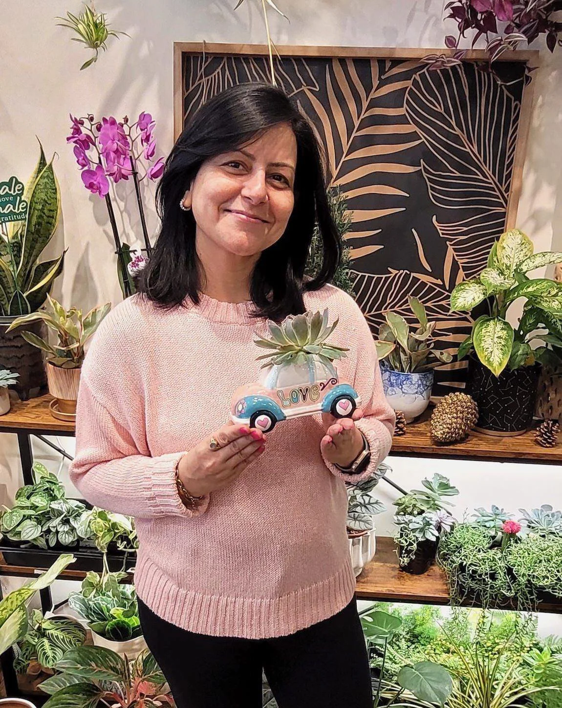 Parul Giri, founder of Sunroom Plants, a women-owned plant shop in Ridgewood, NJ