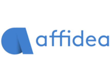 The logo of Affidea, featuring a stylized blue 'A' and the company name in blue text.