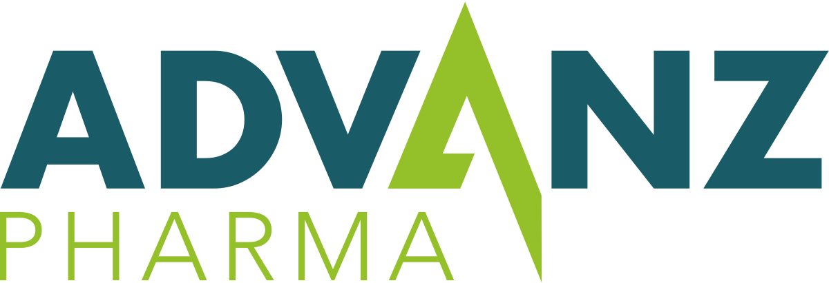 Logo for Advanz Pharma with the company name in stylized blue and green font