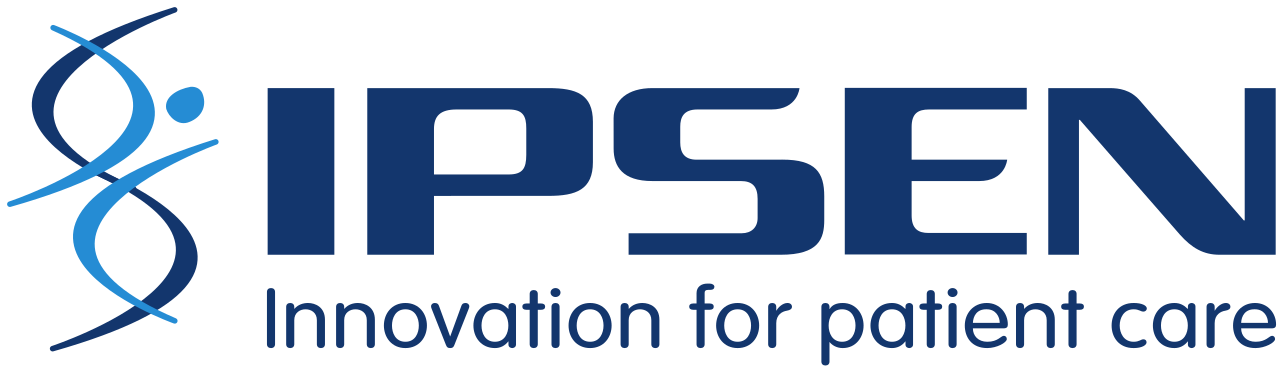 IPSEN logo with a stylized DNA strand and the tagline 'Innovation for patient care'.