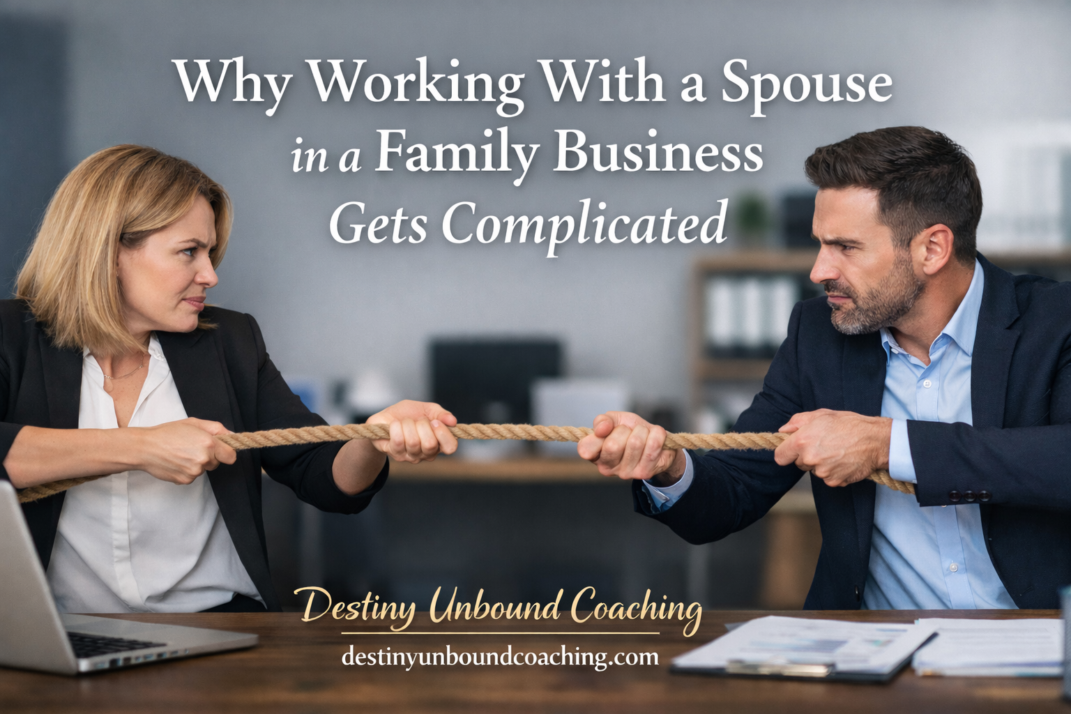 Why working with a spouse in a family business gets complicated due to leadership conflict, power struggles, and blurred roles between married business partners