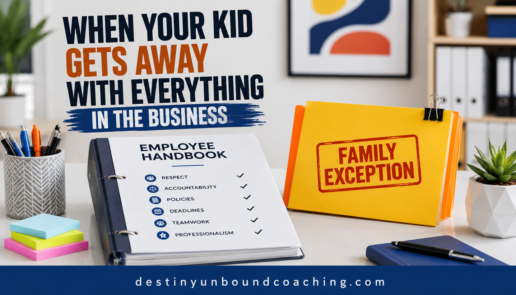 Parent owner unable to hold child accountable in family business while employees watch