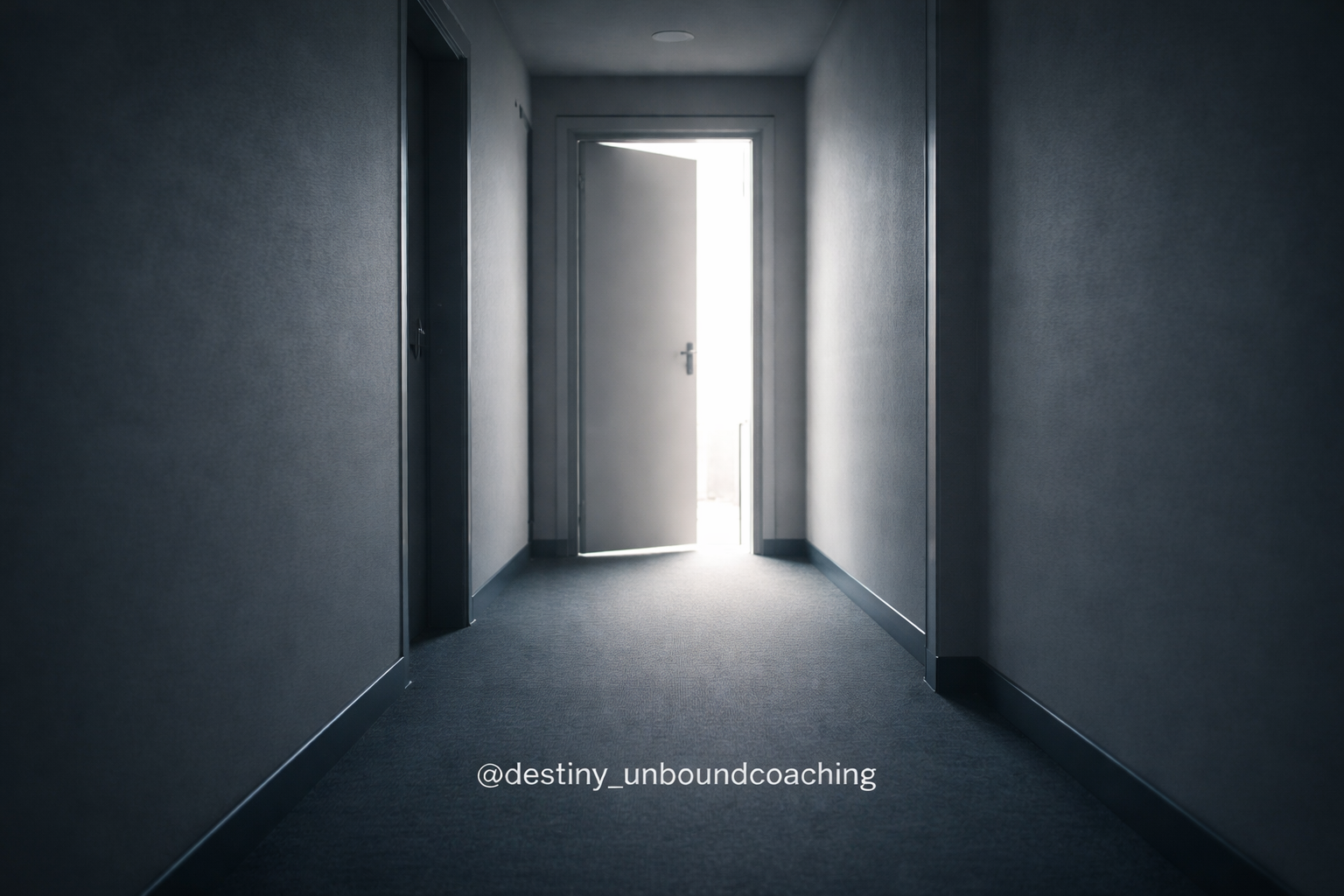 Narrow hallway leading to a partially open door, symbolizing a decision-making bottleneck in a family-run business