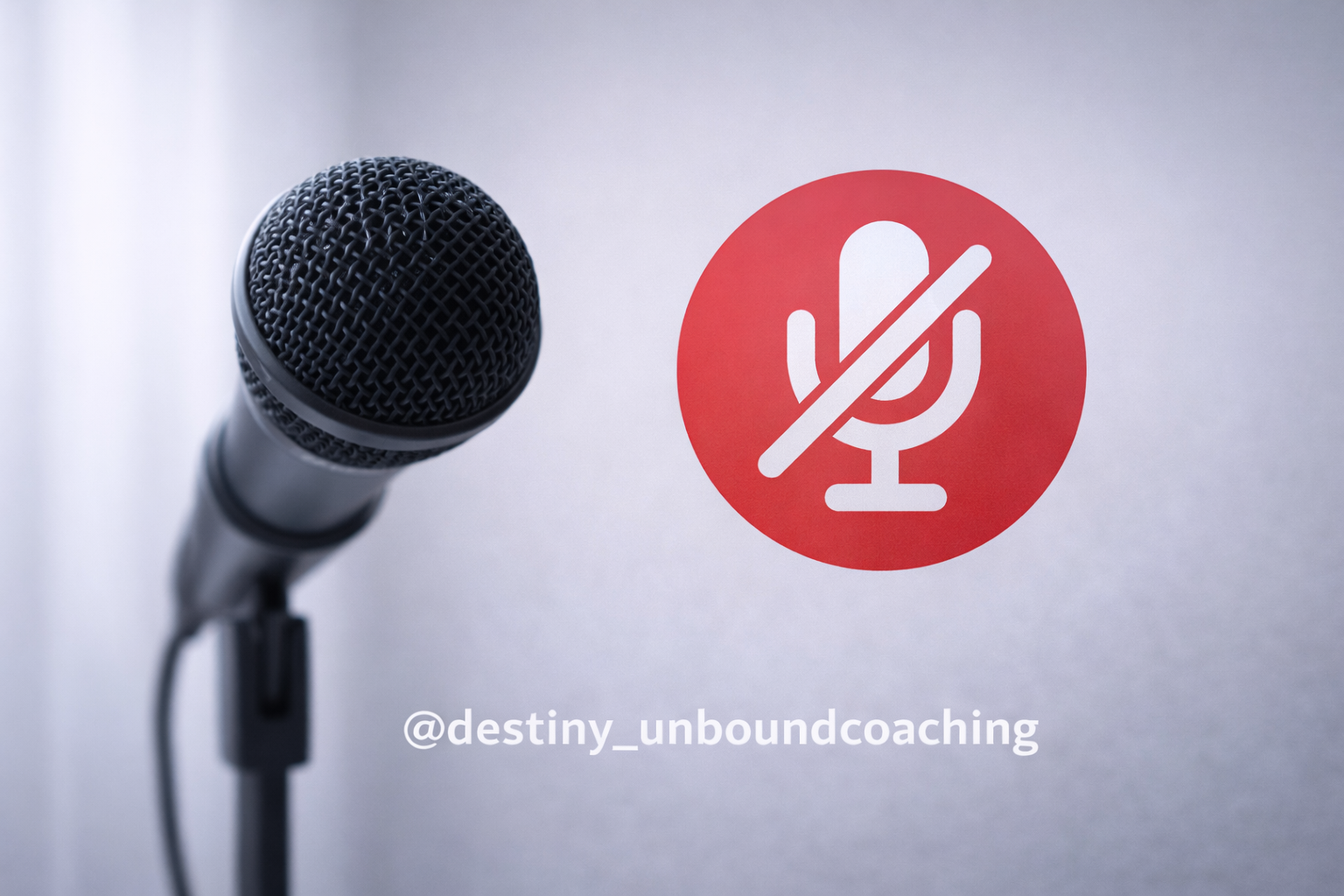 Microphone with a visible mute symbol, illustrating a relationship that only functions when one person stays quiet