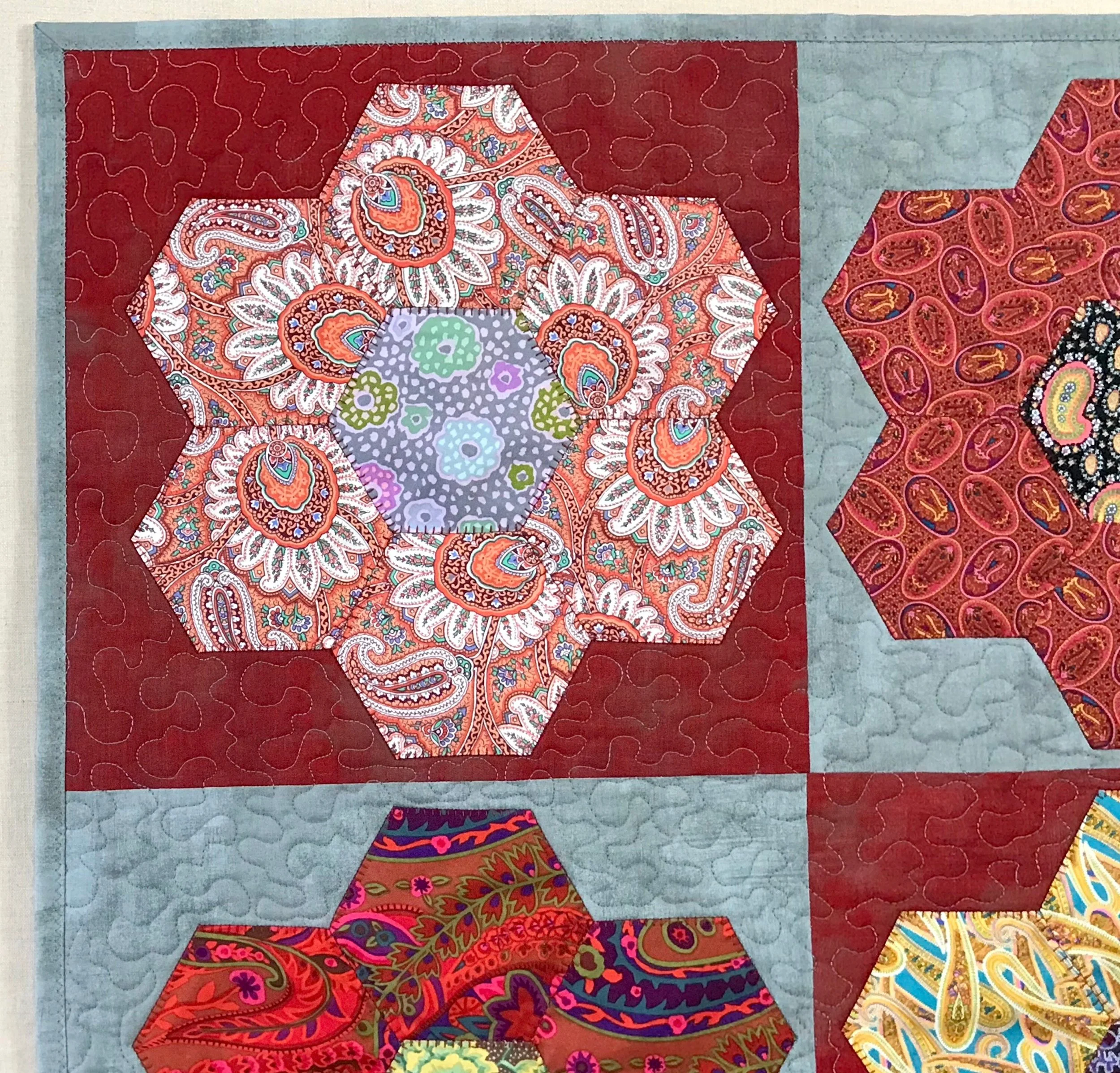 quilted Euro sham for sale - ooak handmade