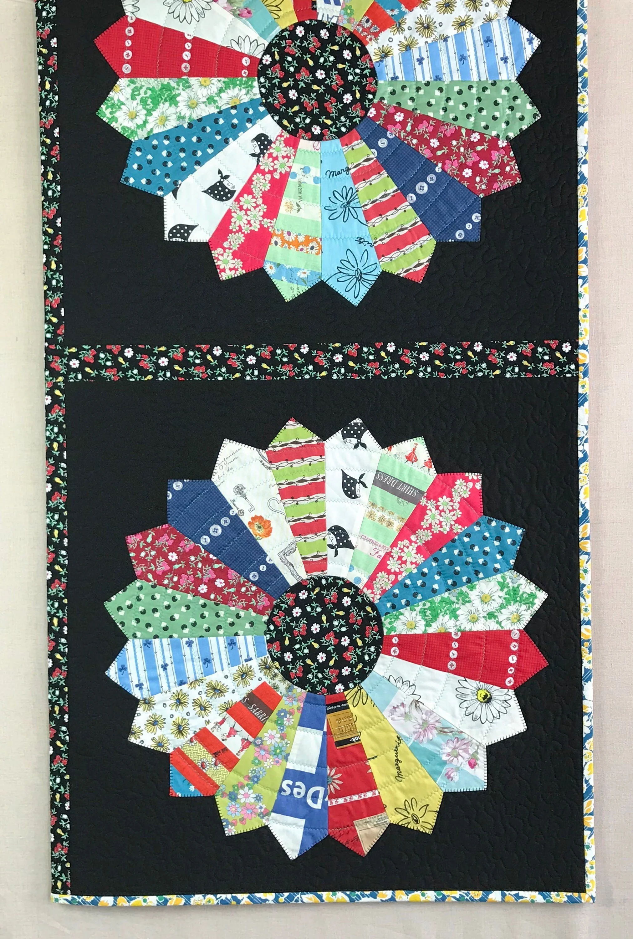Feedsack Dresden plate Quilt blocks