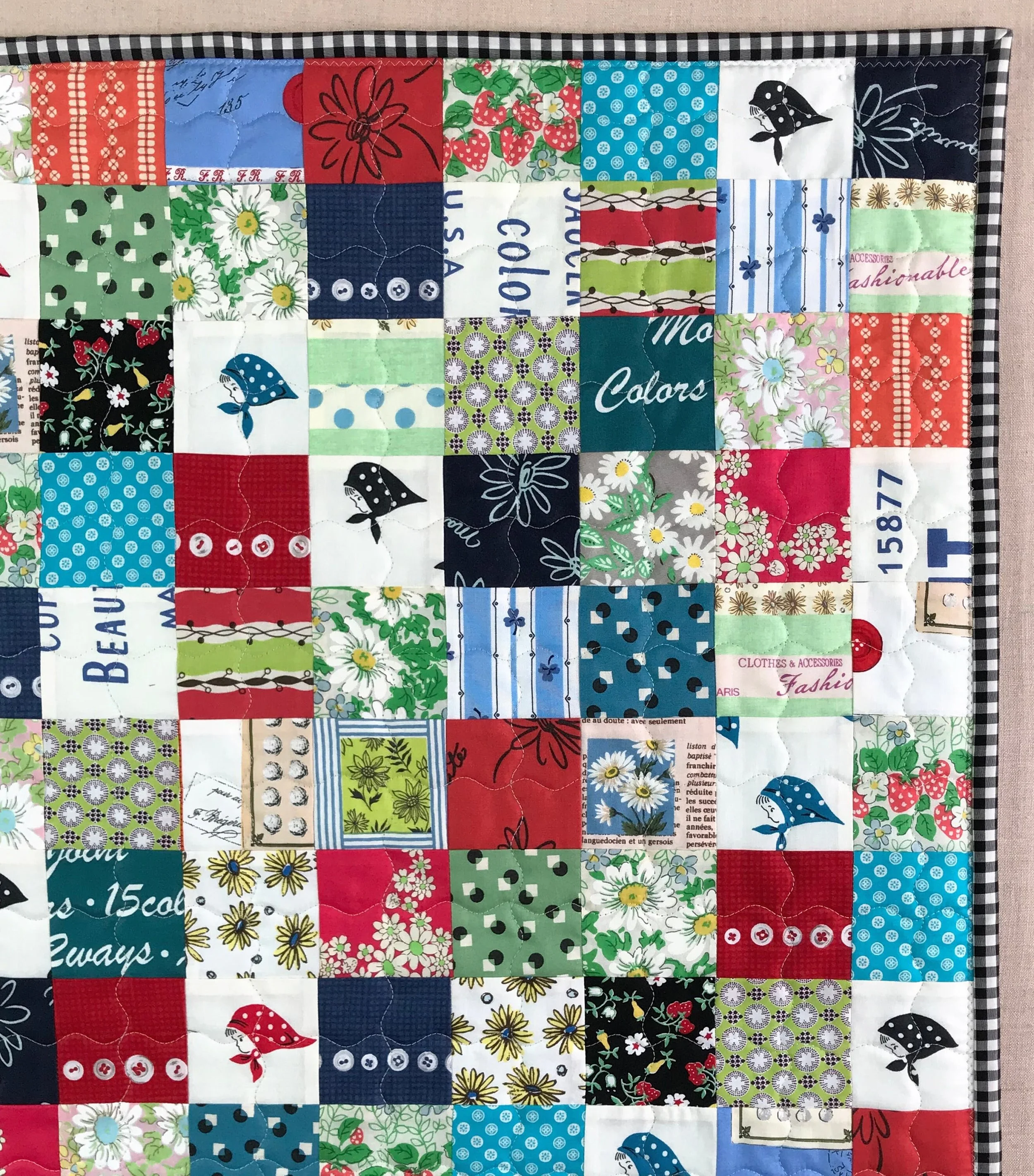patchwork quilted euro sham for sale in red and blue