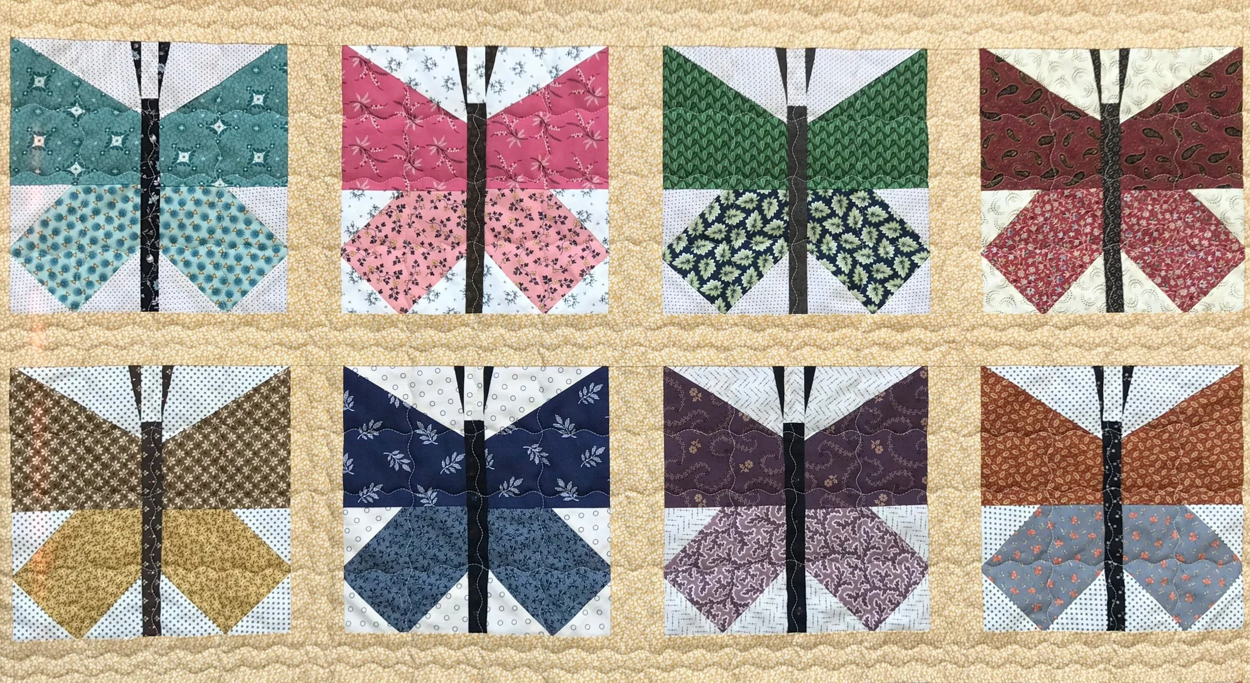 Feedsack Quilt butterfly blocks