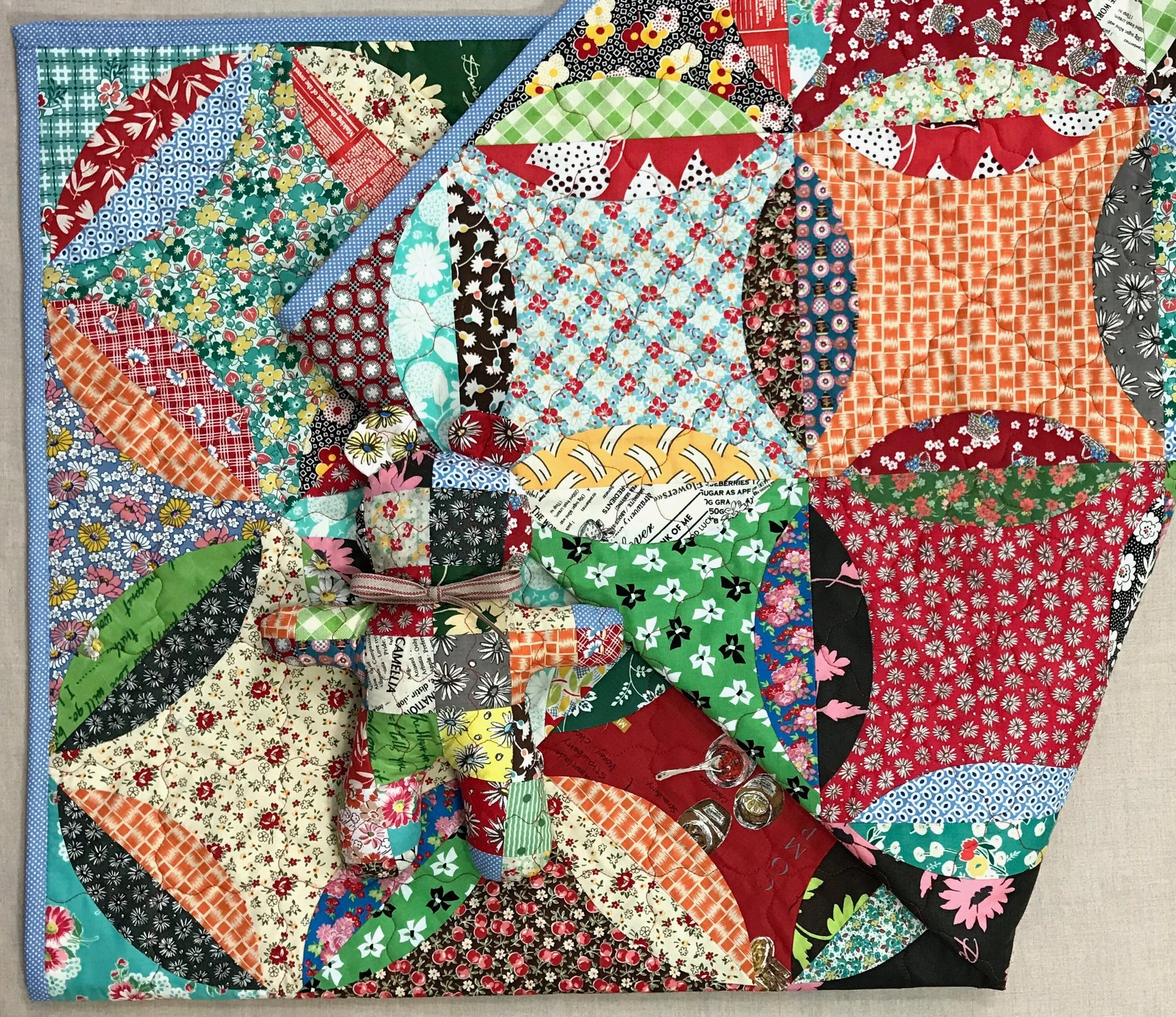 gender neutral Baby Quilt and Teddy Bear Shower gift Set
