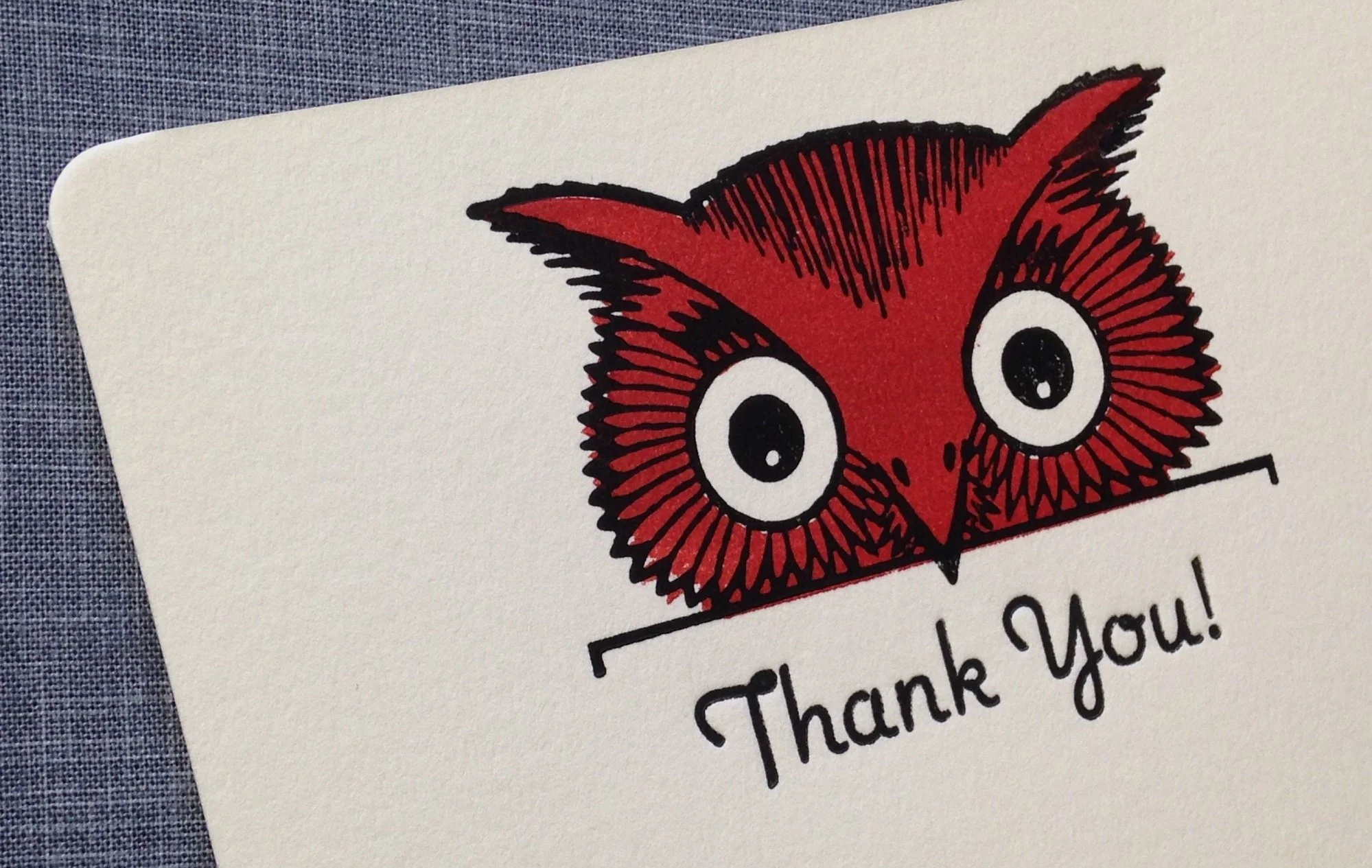 letterpress thank you card