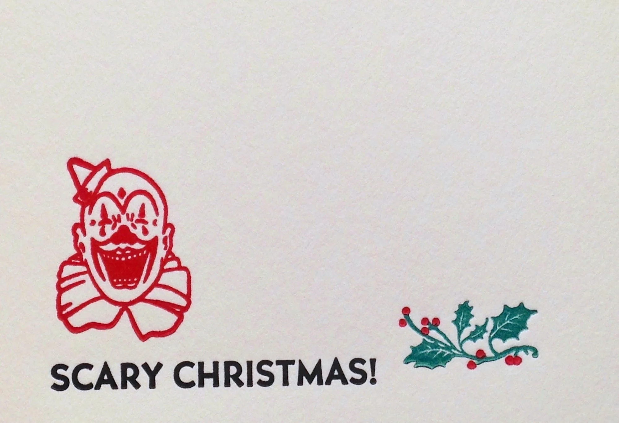 vintage advertising image of a clown printed with a letterpress