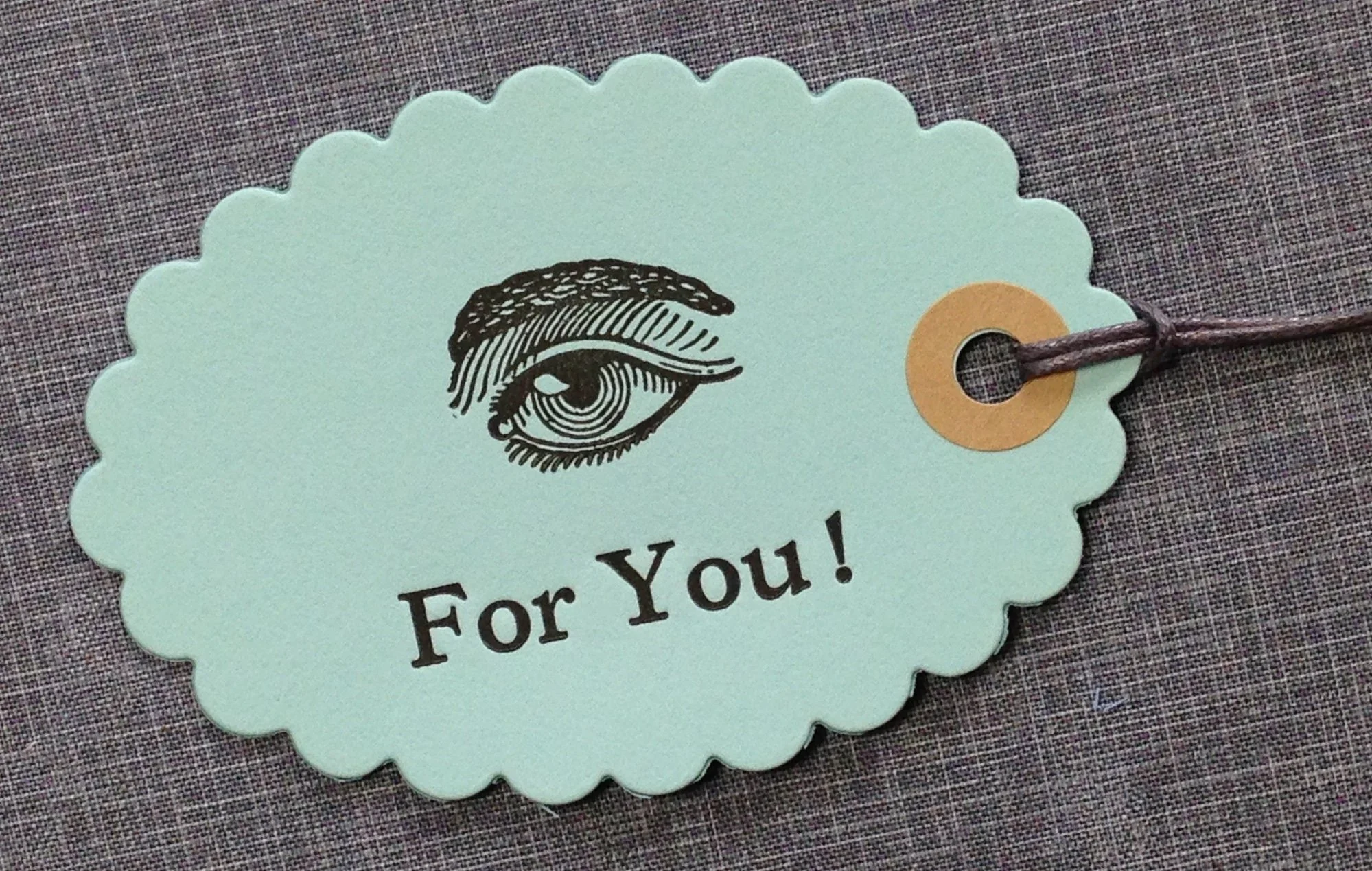 Letterpress Hanging Gift Tag - Lover's Eye
